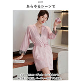 ルームウェア レディース 通販 パジャマ ナイトウェア 部屋着 寝間着 4点セット セット 春 夏 半ズボン ショートパンツ キャミソール カップ付き 羽織 ガウン シンプル 無地 レース