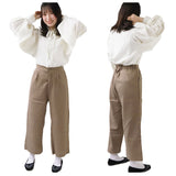 ワイドパンツ レディース 通販 ガウチョパンツ ズボン パンツ ボトムス ロング イージーパンツ ゆったり 綿 麻 コットン リネン 薄手 春 夏 通勤 通学 快適 伸縮性 カジュアル