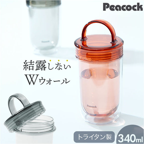 ピーコック Peacock 水筒 PPA-35 通販 クリアボトル スクリュータイプ 340ml マイボトル ダイレクトボトル 直飲み 透明 ボトル スポーツドリンク対応 おしゃれ 洗いやすい 広口 かわいい