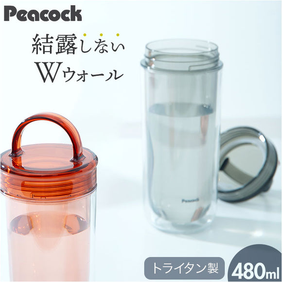 ピーコック Peacock 水筒 PPA-50 通販 クリアボトル スクリュータイプ 480ml マイボトル ダイレクトボトル 直飲み 透明 ボトル スポーツドリンク対応 おしゃれ 洗いやすい 広口 かわいい