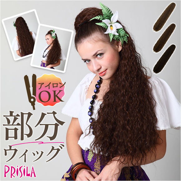 フラ ウイッグ ポニーテール ロング 通販 日本製 プリシラ HULA-01 prisila ウィッグ つけ毛 フラウィッグ ヘアエクステ エクステンション ポイントウィッグ 部分ウィッグ