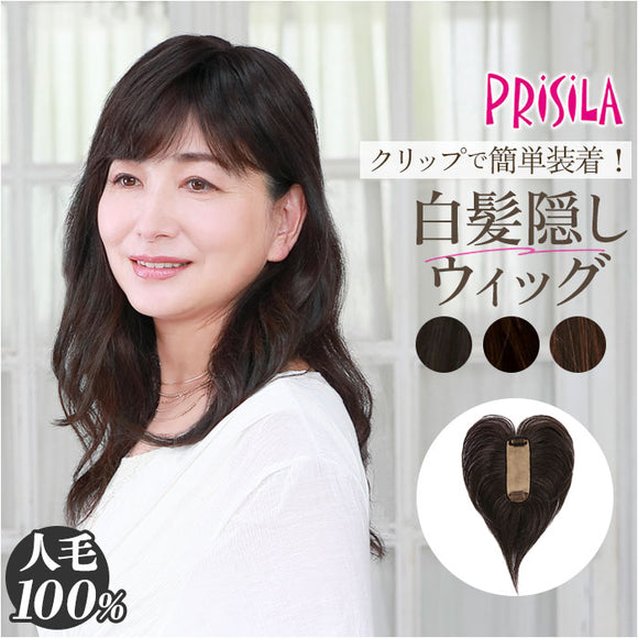 プリシラ 部分 ウィッグ prisila ST-100 通販 かつら 女性 レディース 部分ウィッグ ポイントウイッグ ヘアピース ポイントウィッグ ウイッグ 頭頂部 つむじ 白髪隠し 白髪かくし カツラ