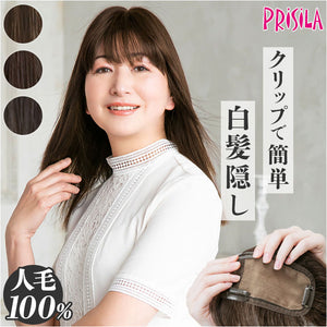 プリシラ 部分 ウィッグ prisila ST-102 通販 かつら 女性 レディース 部分ウィッグ ポイントウイッグ ヘアピース ポイントウィッグ ウイッグ 頭頂部 つむじ 白髪隠し 白髪かくし カツラ