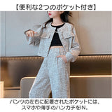 卒業式 パンツスーツ 女の子 通販 パンツ スーツ セットアップ キッズ 入学式 フォーマル カジュアル フォーマルスーツ 2点セット ノーカラージャケット ワイドパンツ 長袖 春 秋 発表会
