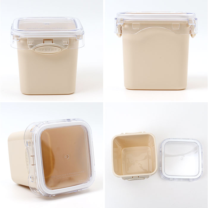 push&push ランチボックス 400ml 通販 弁当箱 お弁当箱 おかず入れ フードコンテナ 保存容器 1段 一段 ワンプッシュ おしゃれ 本体のみ 電子レンジ対応 食洗機対応 冷凍対応 女性 大人