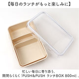 push&push ランチボックス 800ml 通販 弁当箱 お弁当箱 仕切り付き フードコンテナ 保存容器 1段 一段 ワンプッシュ おしゃれ 本体のみ 電子レンジ対応 食洗機対応 冷凍対応 女性 大人