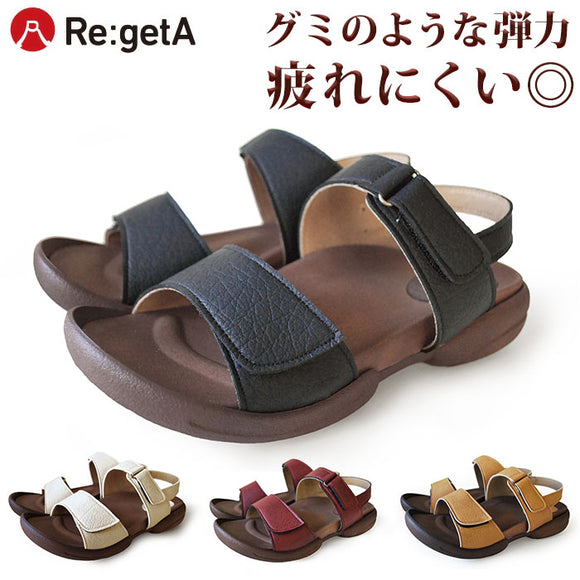 Re:getA リゲッタ サンダル 通販 ストラップサンダル ストラップ グミサンダル ぺたんこ ローヒール レディース メンズ 幅広 歩きやすい 疲れにくい 履きやすい 痛くない 大きいサイズ