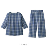 パジャマ レディース 綿100% 通販 ルームウエア ルームウェア ナイトウェア 部屋着 寝間着 ナイトウエア かぶり 女性 ゆったり 7分袖 七分袖 プルオーバー ウエストゴム 7分丈 七分丈