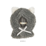 ぬい服 通販 推し活 着せ替え 人形 マスコット ぬい服ポンチョ ボア素材 オタ活 着ぐるみ 着せ替え簡単 アニマル 耳ぬいポンチョ 推し活グッズ 首元リボン ぬい活 かわいい 可愛い