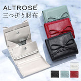ALTROSE アルトローズ 財布 三つ折り リボン 通販 三つ折り財布 折り財布 カード入れ 小銭入れ お札入れ 札入れ コイン ボックス型 お札 カード スナップボタン レディース スマート 収納