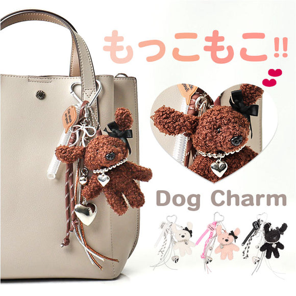 ぬいぐるみチャーム 通販 ドッグチャーム ぬいぐるみ キーホルダー 動物 バッグチャーム バッグアクセサリー バッグ に つける アクセサリー チャーム ハート カラビナ マスコット
