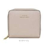 財布 レディース 二つ折り 通販 二つ折り財布 角シボ ミドルラウンド財布 ミニ財布 サイフ さいふ ミニウォレット 折り財布 小銭入れ 折財布 ラウンドファスナー フェイクレザー 合皮