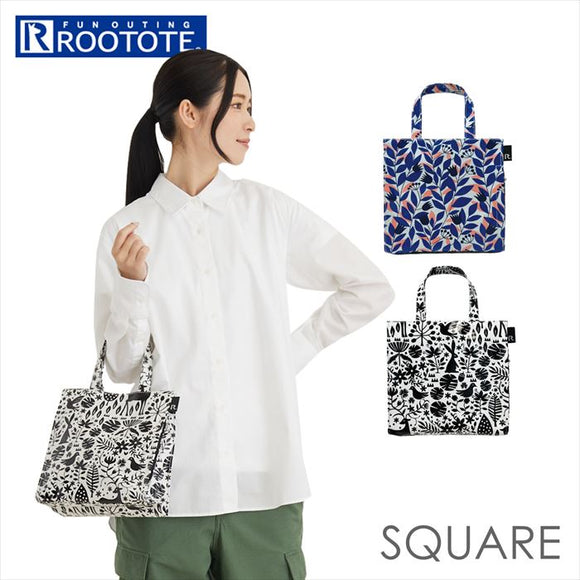 ルートート トートバッグ 1208 ROOTOTE 通販 トートバック トート バッグ レディース 通勤 通学 ランチ ラミネ―ト おしゃれ 大人 かわいい 北欧 植物柄 テキスタイル パターン SQUARE