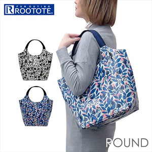 ルートート トートバッグ 1213 ROOTOTE 通販 トートバック トート バッグ レディース 通勤 通学 肩掛け ラミネ―ト おしゃれ 大人 かわいい 北欧 植物柄 テキスタイル パターン ROUND