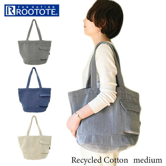 ルートート トートバッグ 1286 通販 ROOTOTE トートバック トート バッグ 大きめ A4 通勤 通学 MIDIUM ミディアム レディース リサイクルコットンH-A 軽量 軽い エコ おしゃれ シンプル