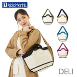 ルートート デリ ROOTOTE 1369 通販 トートバッグ 小さめ 2way ショルダー DELI レディース ショルダーバッグ 斜めがけ 軽量 軽い マチあり マチ広 丸型 底マチ 綿 コットン バイカラー