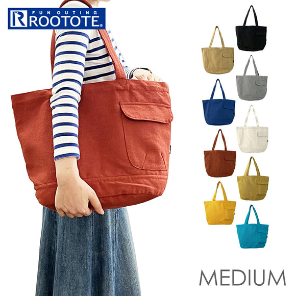 ルートート トートバッグ ROOTOTE 3066 通販 SN.ミディアム.リサイクルコットン-B トートバック 布 仕切り 大きめ a4 レディース メンズ 軽量 シンプル バッグ バック おしゃれ かわいい
