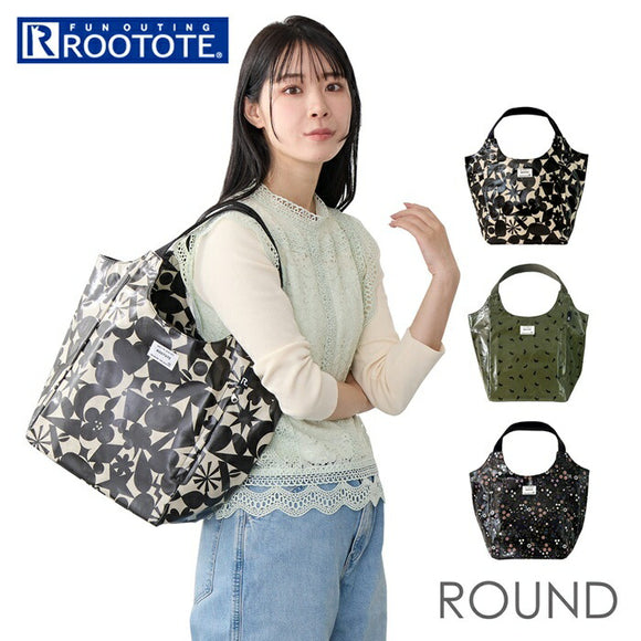 ROOTOTE ルートート トートバッグ 3602 通販 ラミネート トートバック ショルダーバッグ レディース 大きめ A4 肩掛け 大容量 通勤 通学 軽量 軽い 撥水 マチあり マチ広め ROUND