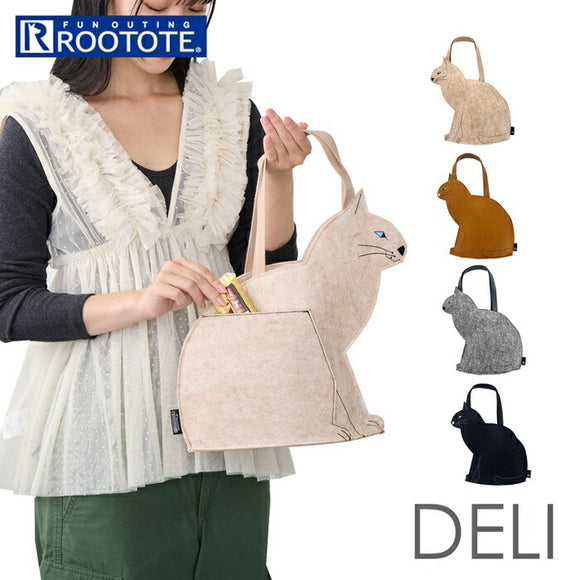 ROOTOTE ルートート トートバッグ 3621 通販 トートバック ミニトートバッグ レディース 小さめ 自立 ねこ 猫 ネコ おしゃれ 軽量 軽い フェルト かわいい オシャレ 可愛い EU.DELI デリ