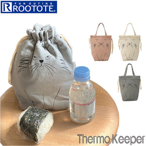 ルートート 保冷バッグ 通販 ROOTOTE 6424 トートバッグ トートバック 小さめ 巾着 洗濯機で洗える 軽量 軽い 保冷バック 簡易保冷 おしゃれ かわいい 猫 Thermo-Keeper サーモキーパー