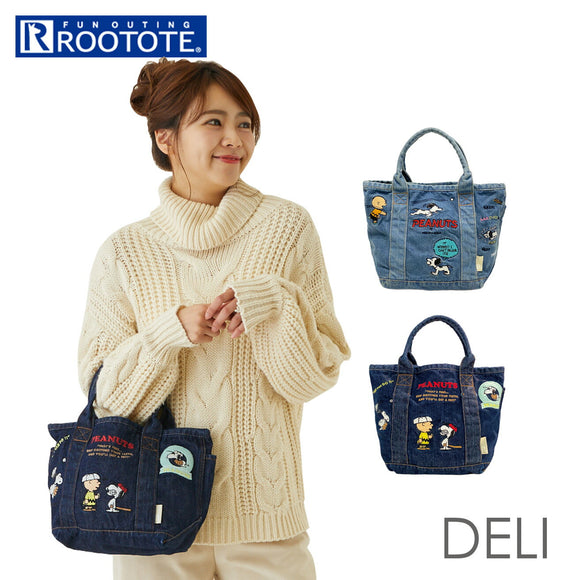 ルートート デリ スヌーピー ROOTOTE 8264 通販 トートバッグ 小さめ DELI レディース ミニトート ランチトート ランチバッグ 手提げ 軽量 軽い 洗い加工 デニム デニムトートバッグ