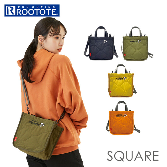 ルートート 2way トート ROOTOTE 1871 通販 トートバッグ 小さめ SQUARE スクエア レディース ショルダーバッグ 斜めがけ 旅行 おでかけ 軽量 軽い 自立 洗える 洗濯機 キルティング