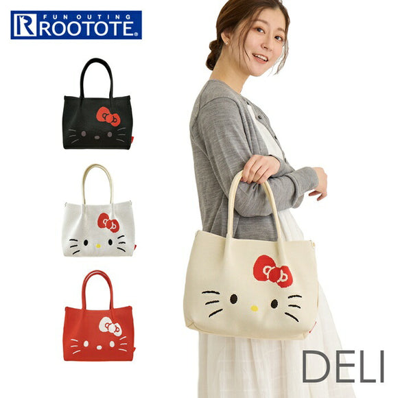 ルートート トートバッグ rootote8382 通販 IP.デリ.ルフル.ハローキティ-A トートバック 軽量 肩掛け レディース 手洗い可能 A4サイズ オシャレ おしゃれ かわいい 可愛い 自立 ギフト
