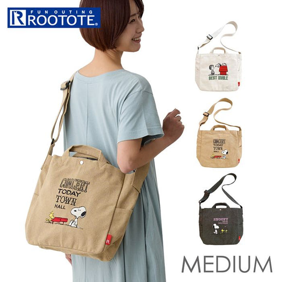 ルートート スヌーピー ROOTOTE 8383 通販 ショルダーバッグ 斜めがけバッグ トートバッグ レディース 大きめ A4 PC 通勤 通学 かわいい オシャレ 可愛い おしゃれ SNOOPY 刺繍 綿