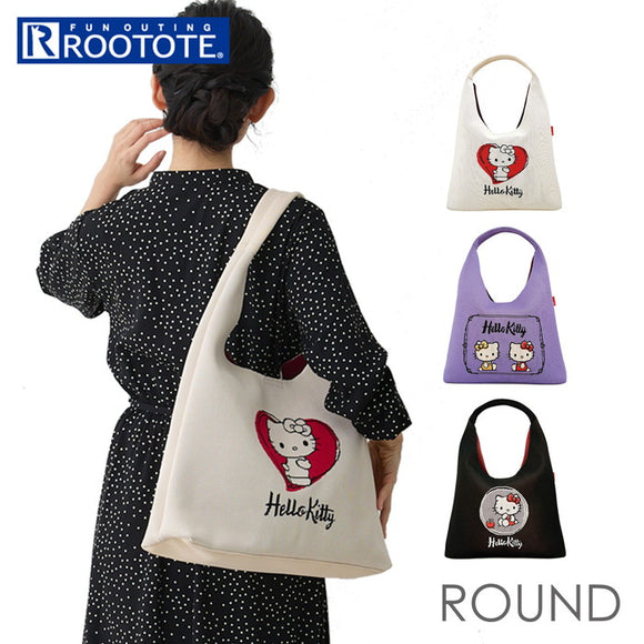 ルートート サンリオ ROOTOTE 8489 通販 ニットバッグ トートバッグ ニットトートバッグ 肩掛けバッグ キティちゃん Hello kitty ハローキティ ROUND ラウンド A4 通勤 おしゃれ 大人
