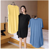 tシャツワンピース ワンピース ルームウェア レディース 通販 半袖 Tシャツワンピース Tシャツワンピ ルームワンピース 部屋着 パジャマ ワンピ きれいめ シンプル ラウンドネック 春 夏