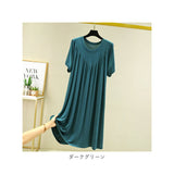 ワンピース ルームウェア レディース 通販 半袖 プリーツ ルームワンピース 部屋着 ワンピ パジャマ 寝間着 ゆったり 薄手 Aライン スカート おしゃれ リラックス カジュアル かわいい