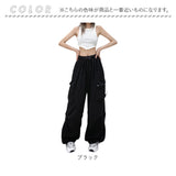 カーゴパンツ レディース ワイドパンツ 通販 ミリタリーパンツ カジュアルパンツ パンツ 長ズボン ロングパンツ ミリタリー ウエストゴム 普段着 着回し ポケット ゆったり カジュアル