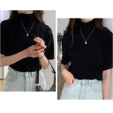 tシャツ 通販 カットソー レディースTシャツ トップス 半袖 ハイネック オフィスカジュアル モックネック 通勤 通学 女性 レディース ゆったり ゆるT 無地 ストレッチ 大きいサイズ