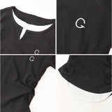 tシャツ レディース 長袖 通販 カットソー 重ね着風トップス レイヤード風ロンT カジュアル きれいめ無地 スリムフィット 通学通勤 あったか防寒 秋冬ファッション シンプルベーシック