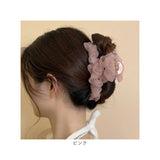 バンスクリップ 大きめ しっかり 通販 ヘアクリップ ヘアークリップ ヘアアクセサリー 髪飾り 髪留め まとめ髪 シアー フリル ハーフアップ シンプル 無地 おしゃれ 上品 きれいめ