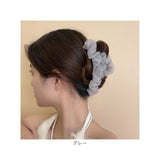 バンスクリップ 大きめ しっかり 通販 ヘアクリップ ヘアークリップ ヘアアクセサリー 髪飾り 髪留め まとめ髪 シアー フリル ハーフアップ シンプル 無地 おしゃれ 上品 きれいめ