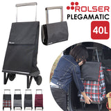 ロルサー ROLSER ショッピングカート 通販 おしゃれ 2輪 40L PLEGAMATIC 折りたたみ カート キャリーバッグ キャリーバック 軽量 軽い ショッピングキャリー 静音 静か 安定走行