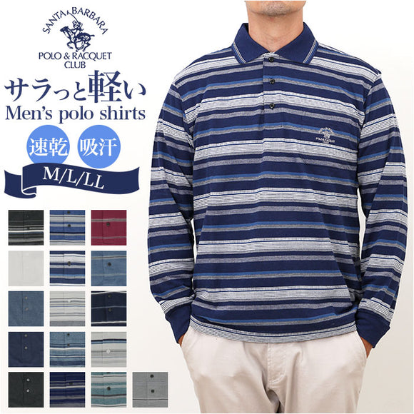 サンタバーバラ ポロシャツ 6543 通販 ポロ シャツ 鹿の子ポロシャツ 長袖 ブランド SANTA BARBARA POLO & RACQUET CLUB メンズ 胸ポケット ゴルフ シニア ポケット付き おしゃれ