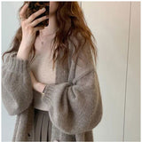 ニット カーディガン レディース 通販 ニットカーディガン カーデ ボレロ 上着 羽織 羽織り コート 前開き ゆったり 体型カバー 長袖 きれいめ 大人 無地 シンプル カジュアル かわいい