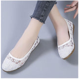 フラット パンプス 歩きやすい 通販 フラットパンプス レースパンプス フラットシューズ レース 透け感 ローヒール ラウンドトゥ 痛くない 疲れない 柔らかい ぺたんこ 通気性 メッシュ