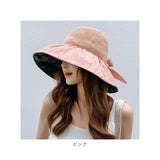 つば広ハット 帽子 レディース 通販 ハット サンバイザー ツバ広 折り畳み 折りたたみ リボン付き UVカット 紫外線防止 大きめ 大きいサイズ 通気性 ワイヤー入り すっぽり被れる 綿 麻