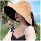 つば広ハット 帽子 レディース 通販 ハット サンバイザー ツバ広 折り畳み 折りたたみ リボン付き UVカット 紫外線防止 大きめ 大きいサイズ 通気性 ワイヤー入り すっぽり被れる 綿 麻