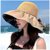 つば広ハット 帽子 レディース 通販 ハット サンバイザー ツバ広 折り畳み 折りたたみ リボン付き UVカット 紫外線防止 大きめ 大きいサイズ 通気性 ワイヤー入り すっぽり被れる 綿 麻