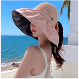 つば広ハット 帽子 レディース 通販 ハット サンバイザー ツバ広 折り畳み 折りたたみ リボン付き UVカット 紫外線防止 大きめ 大きいサイズ 通気性 ワイヤー入り すっぽり被れる 綿 麻