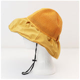 つば広ハット 帽子 レディース 収納付き 通販 ハット サンバイザー ツバ広 リボン付き 大きめ 大きいサイズ 折り畳み 折りたたみ 通気性 すっぽり被れる 春 夏 エレガント カジュアル
