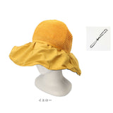 つば広ハット 帽子 レディース 収納付き 通販 ハット サンバイザー ツバ広 リボン付き 大きめ 大きいサイズ 折り畳み 折りたたみ 通気性 すっぽり被れる 春 夏 エレガント カジュアル