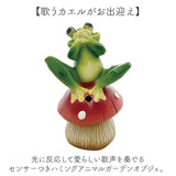 置物 センサー 通販 ガーデンオーナメント オブジェ カエルの歌声 オーナメント 玄関先 庭 ハミングアニマル 音センサー フロッグ カエル かえる 蛙 玄関 防犯 丸和貿易 インテリア