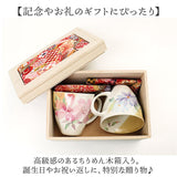 ペアマグカップ 木箱入り 通販 日本製 ペア マグカップ マグ カップ コップ 陶器 セラミック お揃い 夫婦 岐阜県多治見 美濃焼 ＆藍 ちりめん木箱 還暦祝い 古希 かわいい 可愛い