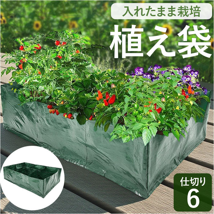 植え袋 ガーデンベッド 通販 野菜植物コンテナ 植栽コンテナ 植物ベッド 栽培バッグ 植物栽培バッグ 植物栽培バック 栽培バック 仕切り グリッド付き ガーデニング 植物 栽培 使い方簡単