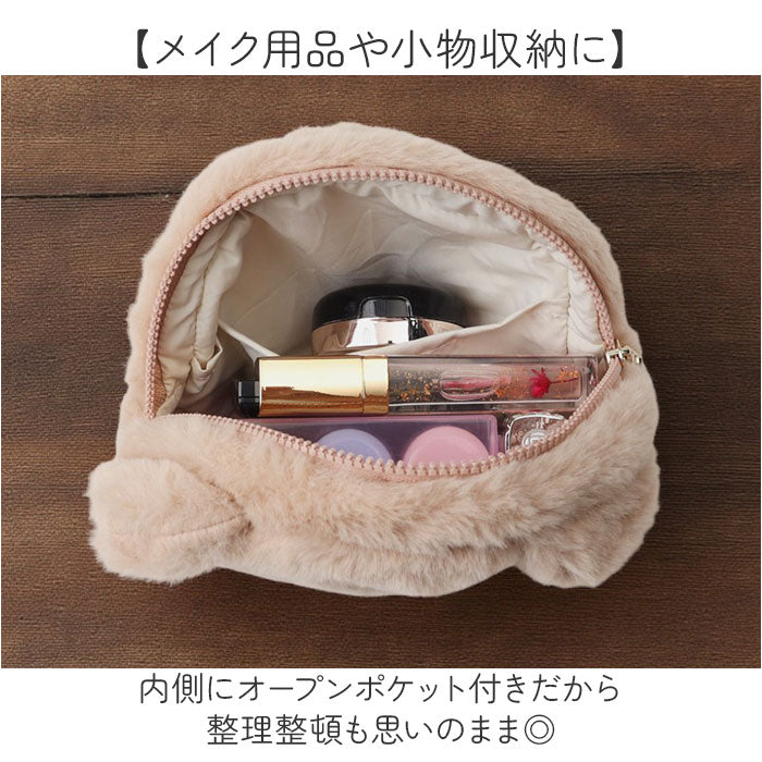 アニマル ポーチ 通販 小物入れ メイクポーチ 化粧ポーチ 袋 フェイスポーチ アニマルポーチ メイク道具 もこもこ 動物 かわいい 女の子 高校生 収納 ケース 雑貨 グッズ 子ども キッズ